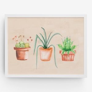 Wall Art Boho Nature Plants Print Illustration Unframed